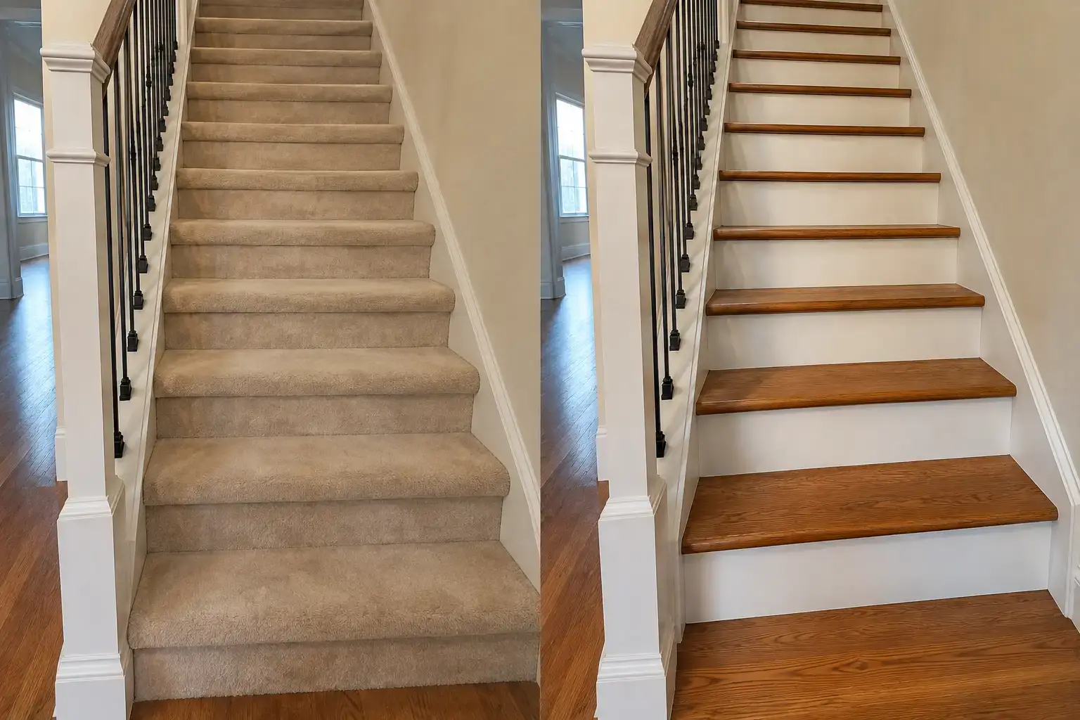 Hardwood Stairs 9 carpet to hardwood conversion 1